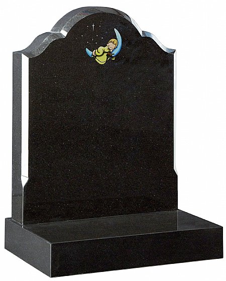 Black Granite Headstone- Churchill Memorials