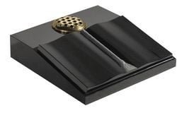 A shaped book design with cord, tassel and vase