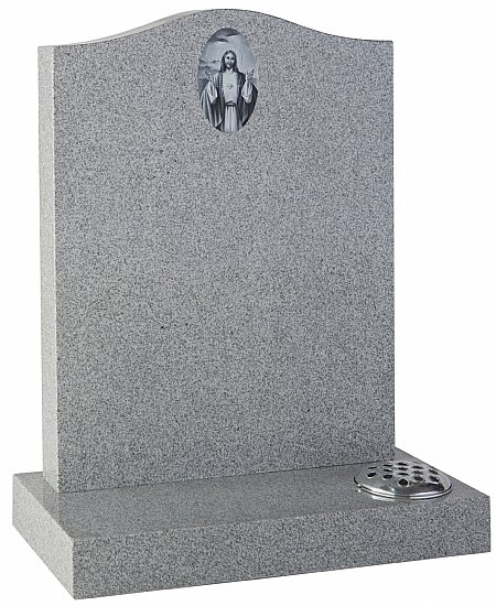 Abbey Grey Ogee with Monotone painted sacred heart- Churchill Memorials