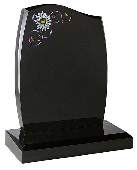 headstone- Featuring a flower design- Churchill Memorials