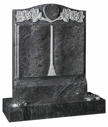Carved wild Roses surround a heart ideal for a photo or carved initial- Churchill Memorials