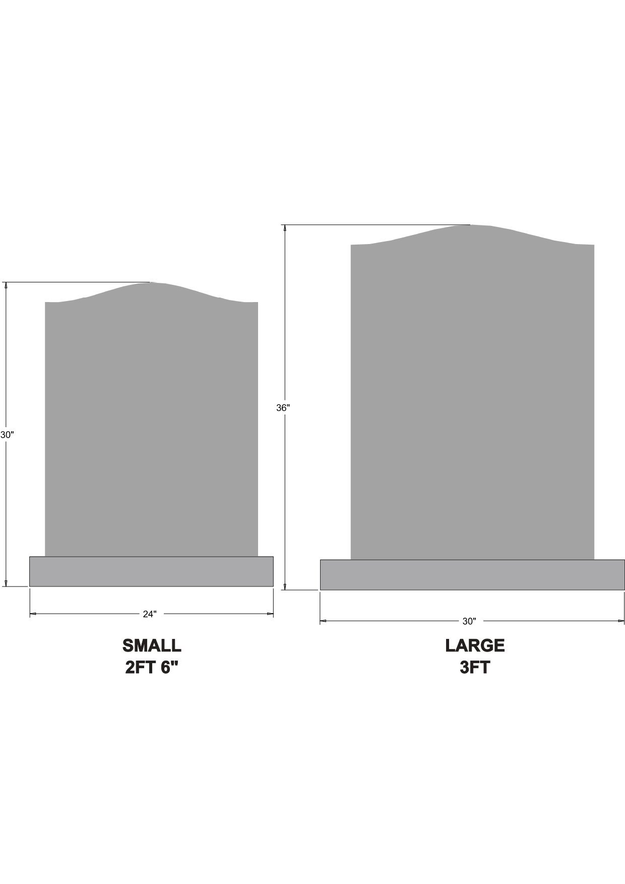 Headstone Sizes- Churchill Memorials