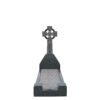 STUNNING CELTIC CROSS ON A BLOCK, STONE CHIPPING INFILL AND BLOCK VASES
