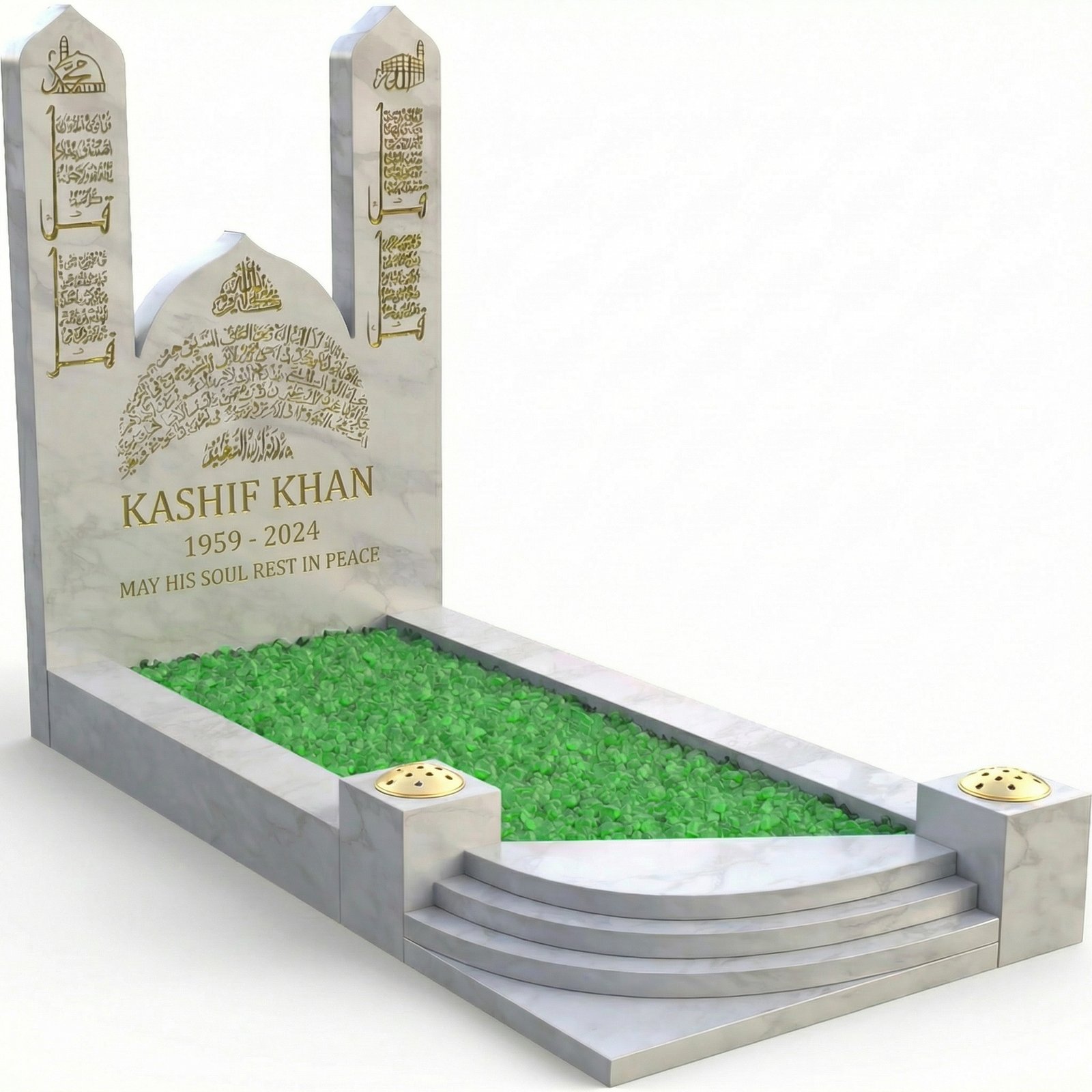 Mosque-Shaped Headstone & Kerbs
