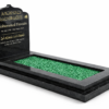sacred-peace-islamic-kerb-memorial-black-granite-green-glass-chippings.jpg Sacred Peace Islamic kerb memorial in polished black granite with green glass chippings and Arabic calligraphy headstone